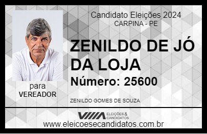 Candidato ZENILDO DE JÓ DA LOJA 2024 - CARPINA - Eleições