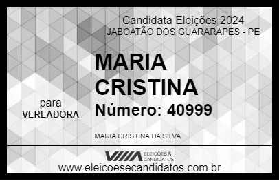 Candidato CRISTINA CORREDORA 2024 - JABOATÃO DOS GUARARAPES - Eleições