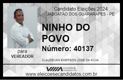 Candidato NINHO DO POVO 2024 - JABOATÃO DOS GUARARAPES - Eleições