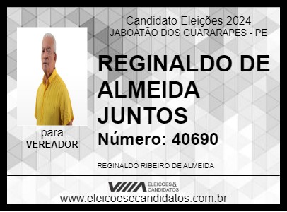 Candidato REGINALDO DE ALMEIDA JUNTOS 2024 - JABOATÃO DOS GUARARAPES - Eleições