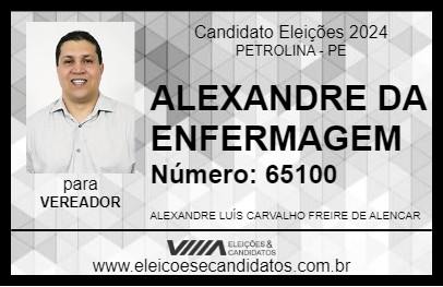 Candidato ALEXANDRE DA ENFERMAGEM 2024 - PETROLINA - Eleições