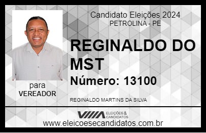 Candidato REGINALDO DO MST 2024 - PETROLINA - Eleições