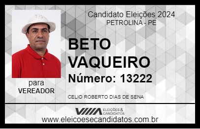 Candidato BETO VAQUEIRO 2024 - PETROLINA - Eleições