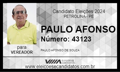 Candidato PAULO AFONSO 2024 - PETROLINA - Eleições