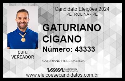 Candidato GATURIANO CIGANO 2024 - PETROLINA - Eleições