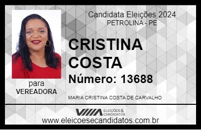 Candidato CRISTINA COSTA 2024 - PETROLINA - Eleições