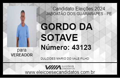 Candidato GORDO DA SOTAVE 2024 - JABOATÃO DOS GUARARAPES - Eleições