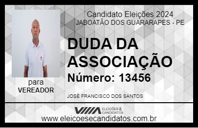 Candidato DUDA DA ASSOCIAÇÃO 2024 - JABOATÃO DOS GUARARAPES - Eleições