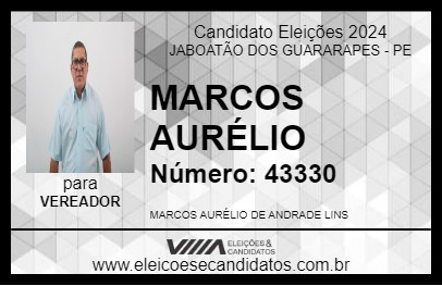 Candidato MARCOS AURÉLIO 2024 - JABOATÃO DOS GUARARAPES - Eleições