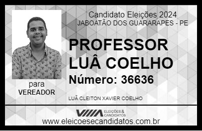 Candidato PROFESSOR LUÂ COELHO 2024 - JABOATÃO DOS GUARARAPES - Eleições