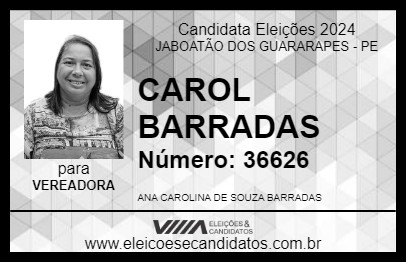 Candidato CAROL BARRADAS 2024 - JABOATÃO DOS GUARARAPES - Eleições