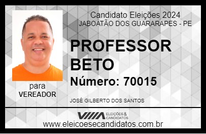 Candidato PROFESSOR BETO 2024 - JABOATÃO DOS GUARARAPES - Eleições