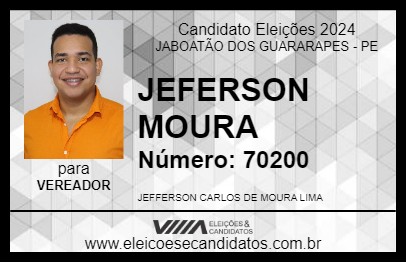 Candidato JEFFERSON MOURA 2024 - JABOATÃO DOS GUARARAPES - Eleições