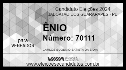 Candidato ÊNIO 2024 - JABOATÃO DOS GUARARAPES - Eleições