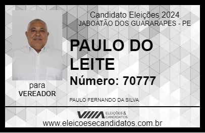 Candidato PAULO DO LEITE 2024 - JABOATÃO DOS GUARARAPES - Eleições