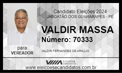 Candidato VALDIR MASSA 2024 - JABOATÃO DOS GUARARAPES - Eleições