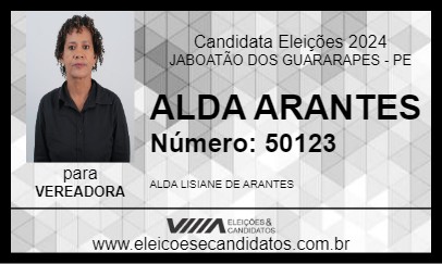 Candidato ALDA ARANTES 2024 - JABOATÃO DOS GUARARAPES - Eleições