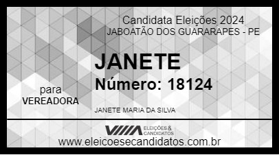 Candidato JANETE 2024 - JABOATÃO DOS GUARARAPES - Eleições