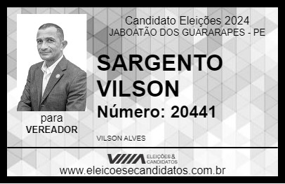 Candidato SARGENTO VILSON 2024 - JABOATÃO DOS GUARARAPES - Eleições