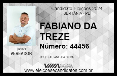 Candidato FABIANO DA TREZE 2024 - SERTÂNIA - Eleições