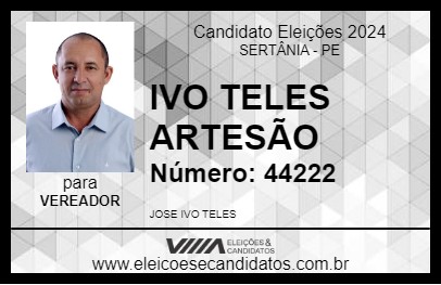 Candidato IVO TELES ARTESÃO 2024 - SERTÂNIA - Eleições