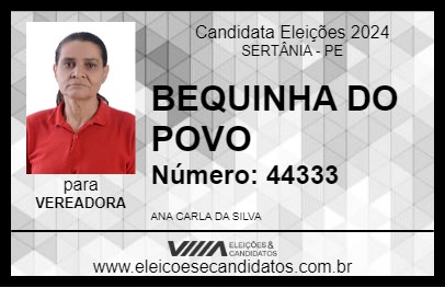 Candidato BEQUINHA DO  POVO 2024 - SERTÂNIA - Eleições