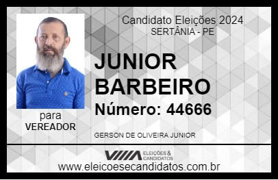 Candidato JUNIOR BARBEIRO 2024 - SERTÂNIA - Eleições