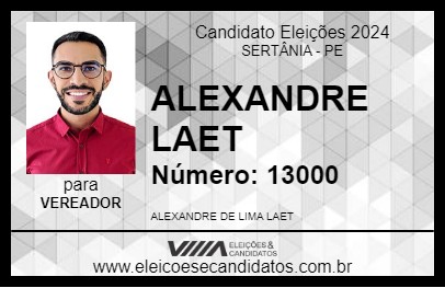 Candidato ALEXANDRE LAET 2024 - SERTÂNIA - Eleições