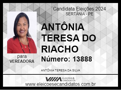 Candidato ANTÔNIA TERESA DO RIACHO 2024 - SERTÂNIA - Eleições