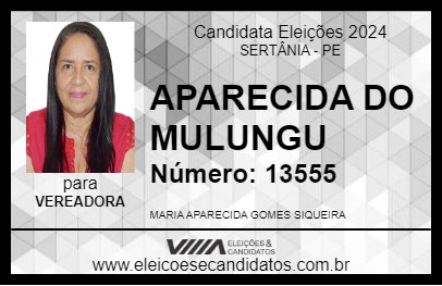 Candidato APARECIDA DO MULUNGU 2024 - SERTÂNIA - Eleições