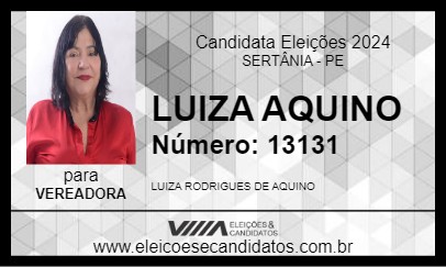 Candidato LUIZA AQUINO 2024 - SERTÂNIA - Eleições