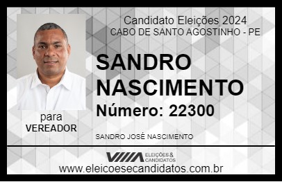 Candidato SANDRO NASCIMENTO 2024 - CABO DE SANTO AGOSTINHO - Eleições