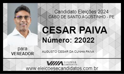 Candidato CESAR PAIVA 2024 - CABO DE SANTO AGOSTINHO - Eleições