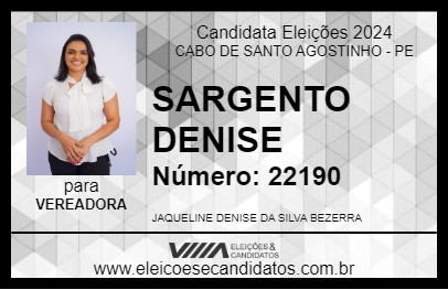 Candidato SARGENTO DENISE 2024 - CABO DE SANTO AGOSTINHO - Eleições