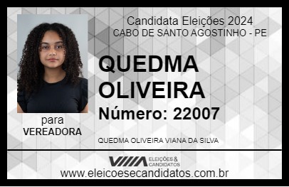 Candidato QUEDMA OLIVEIRA 2024 - CABO DE SANTO AGOSTINHO - Eleições