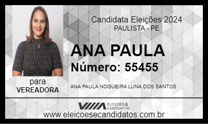 Candidato ANA PAULA 2024 - PAULISTA - Eleições