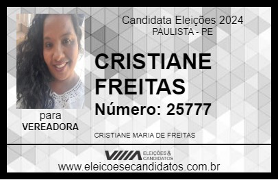 Candidato CRISTIANE FREITAS 2024 - PAULISTA - Eleições