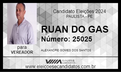 Candidato RUAN GÁS 2024 - PAULISTA - Eleições