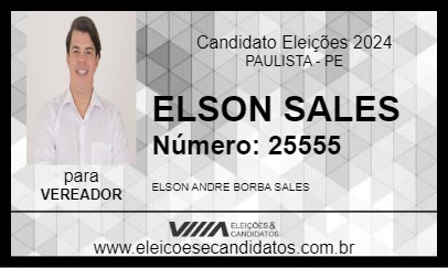 Candidato ELSON SALES 2024 - PAULISTA - Eleições