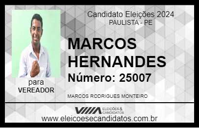 Candidato MARCOS HERNANDES 2024 - PAULISTA - Eleições