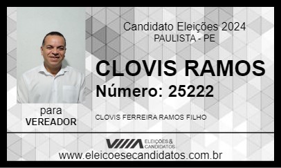 Candidato CLOVIS RAMOS 2024 - PAULISTA - Eleições