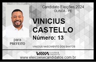 Candidato VINICIUS CASTELLO 2024 - OLINDA - Eleições