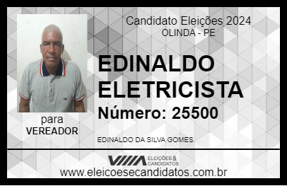 Candidato EDINALDO ELETRICISTA 2024 - OLINDA - Eleições