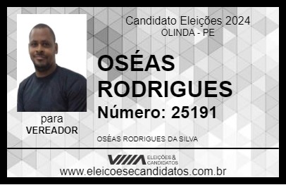 Candidato OSÉAS RODRIGUES 2024 - OLINDA - Eleições