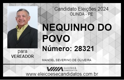 Candidato NEQUINHO DO POVO 2024 - OLINDA - Eleições