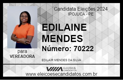 Candidato EDILAINE MENDES 2024 - IPOJUCA - Eleições