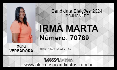 Candidato IRMÃ MARTA 2024 - IPOJUCA - Eleições