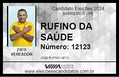 Candidato RUFINO DA SAÚDE 2024 - BARREIROS - Eleições