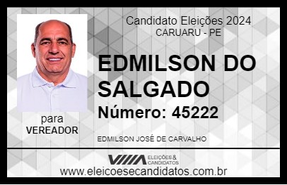 Candidato EDMILSON DO SALGADO 2024 - CARUARU - Eleições