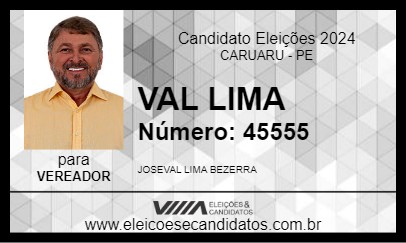 Candidato VAL LIMA 2024 - CARUARU - Eleições